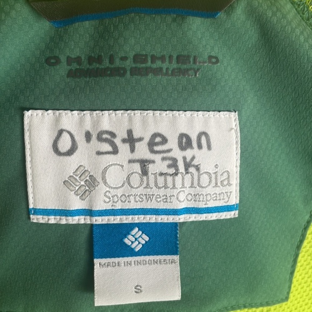 Columbia sportswear jacket Omni shield, lime, green hooded, full outerwear Sz S - Picture 2 of 10